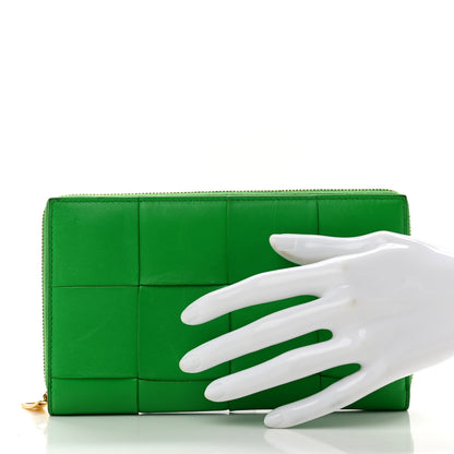 Bottega Veneta Calfskin Maxi Intrecciato Zip Wallet Parakeet 2 of 6