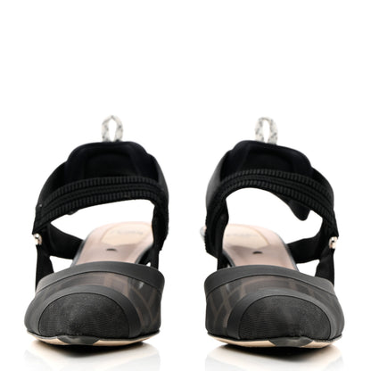 Fendi Technical Mesh FF Colibri Slingback Low-Heel Pumps 37.5 Black 2 of 13
