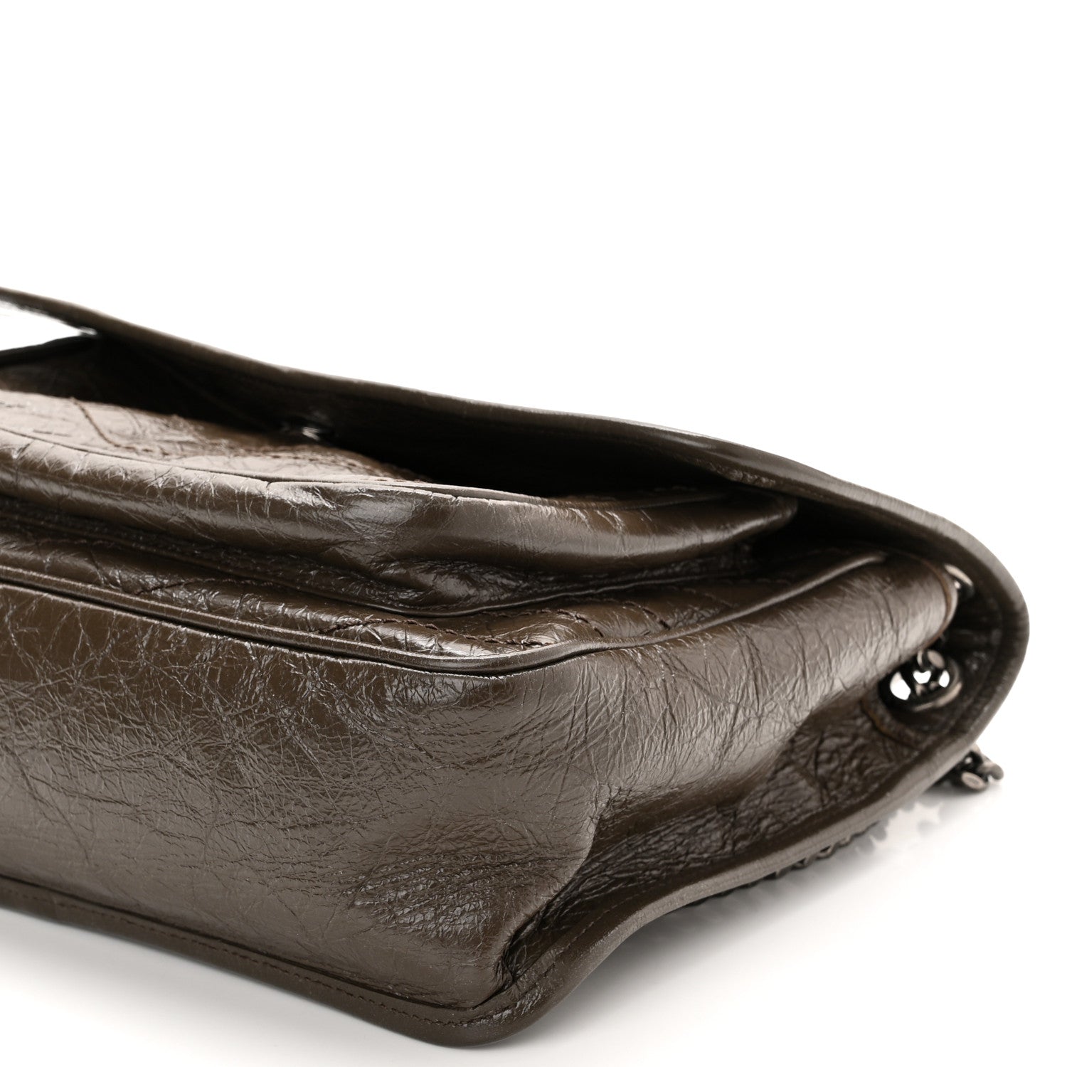 Saint Laurent Crinkled Calfskin Matelasse Monogram Medium Niki Chain Satchel Faggio 10 of 10