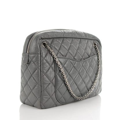Chanel Aged Calfskin Quilted Large Reissue Camera Case Grey 3 of 7