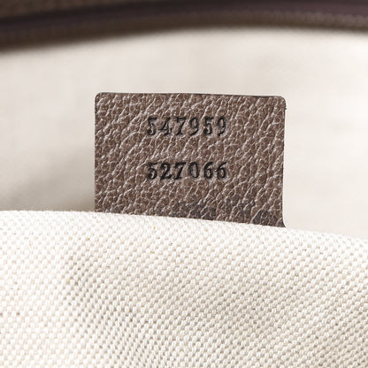 Gucci GG Supreme Monogram Textured Dollar Calfskin Web Large Savoy Duffle Bag Beige Ebony New Acero 6 of 9
