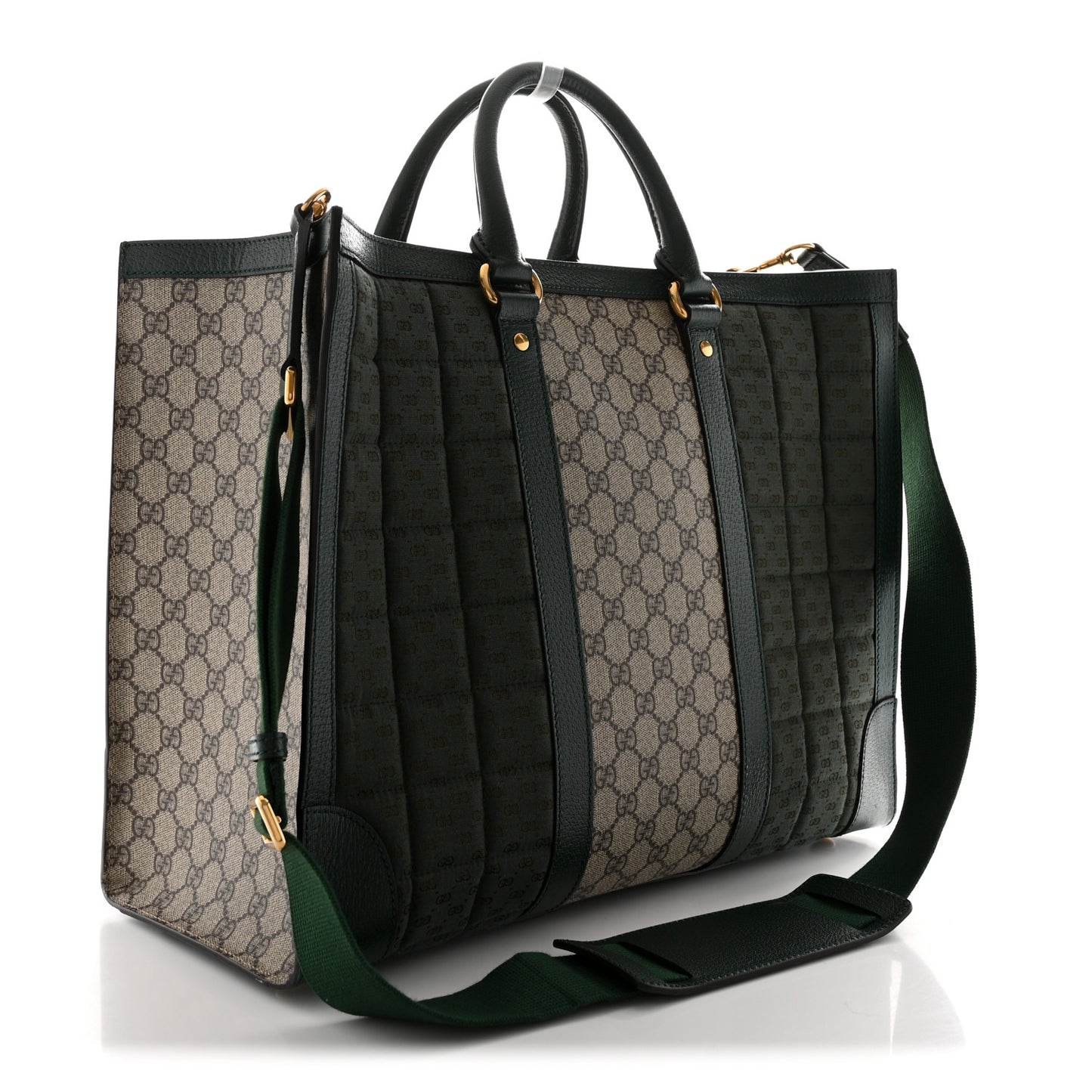 Monogram GG Mignon Textured Dollar Calfskin GG Supreme Monogram Quilted Mini GG Large Tote Bag Green Beige Ebony