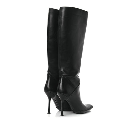 Gucci Nappa Stitched Knee High Boots 38.5 Black 5 of 12