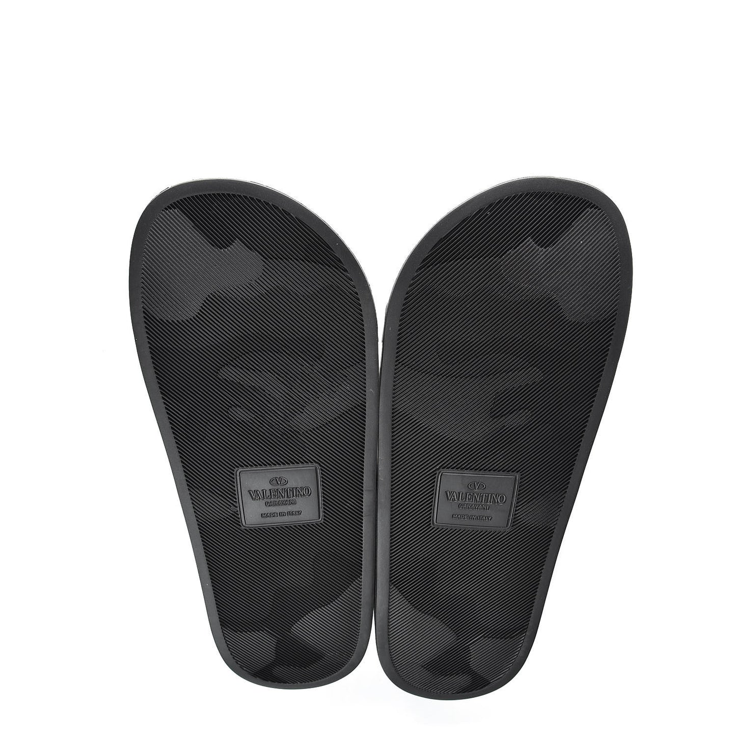 Rubber Camo Slide Sandals 40 Black