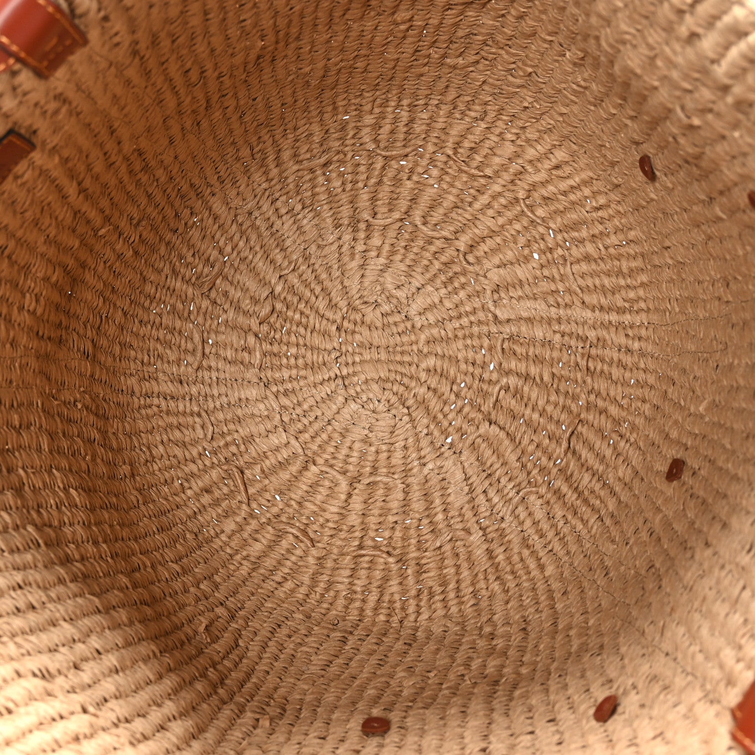 Chloe Raffia Calfskin Tassel Large Basket Tote Sepia Brown 5 of 8