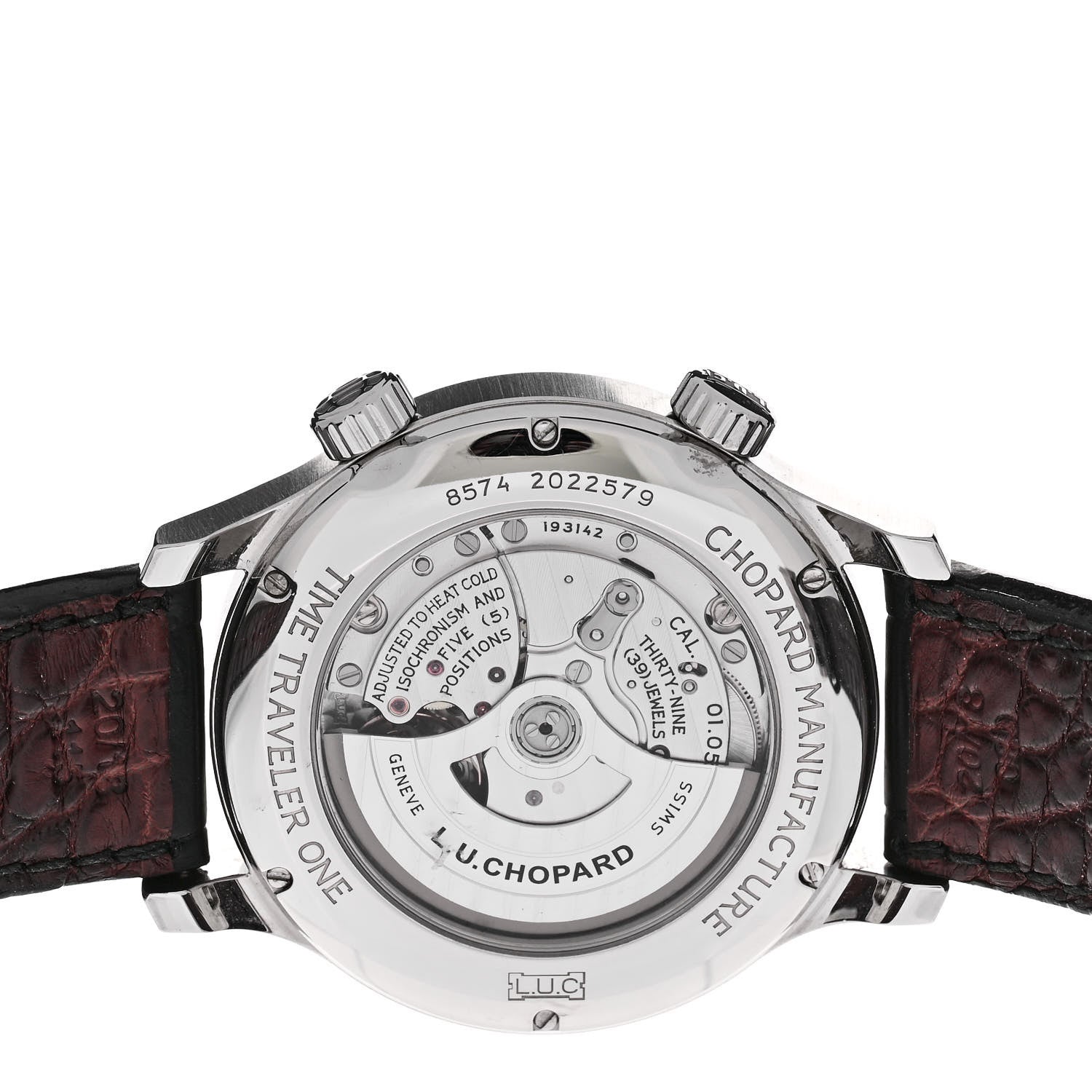 Chopard Stainless Steel Alligator 42mm L.U.C GMT One Automatic Watch Black 4 of 5