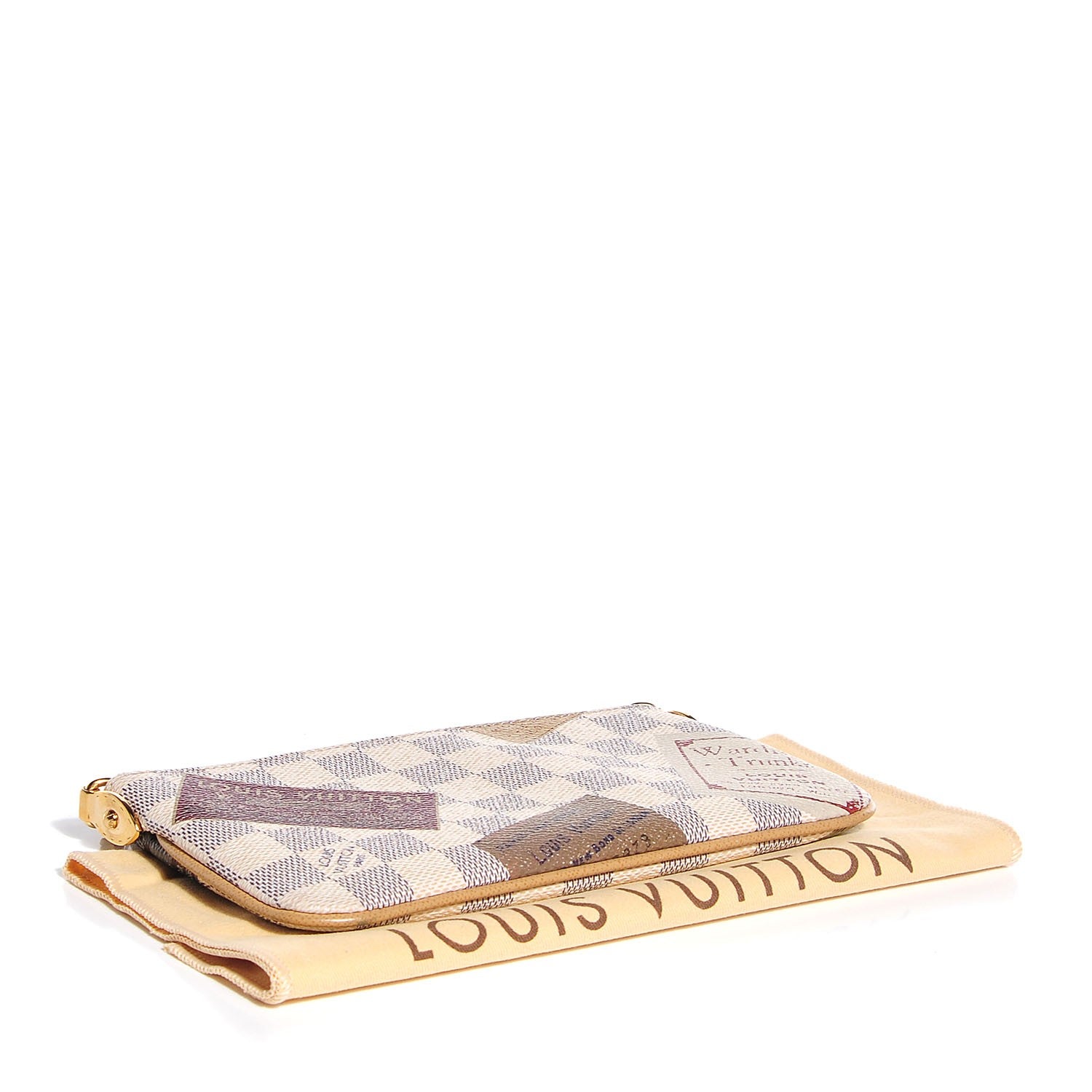 Louis Vuitton Damier Azur Trunks Labels Pochette Milla MM 4 of 7