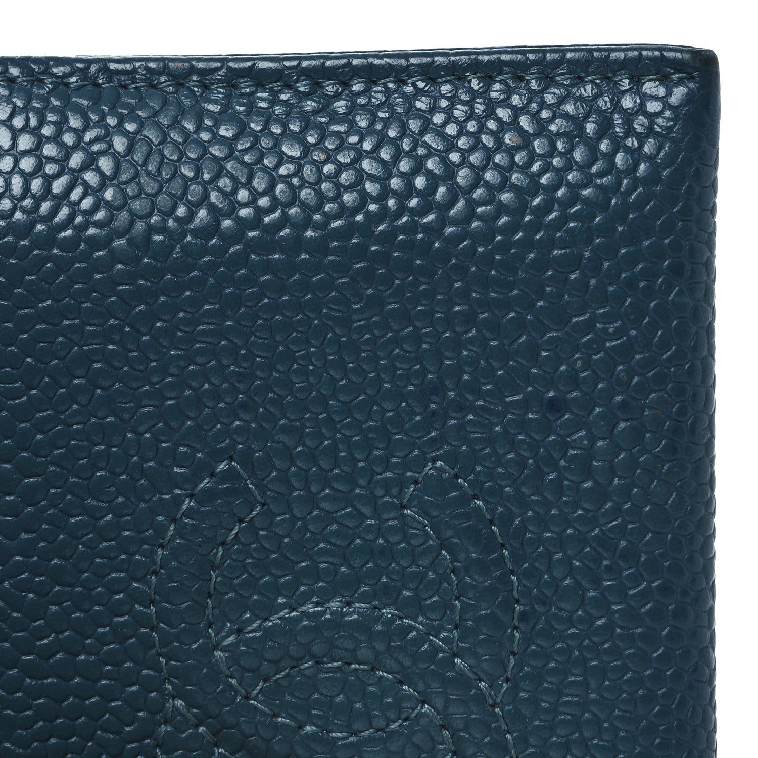 Chanel Caviar Timeless CC Card Holder Wallet Blue 11 of 13