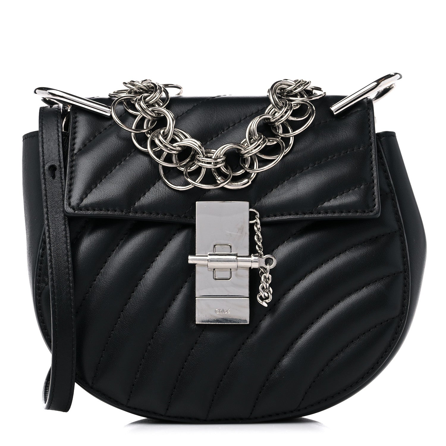 Chloe Calfskin Quilted Mini Drew Bijou Shoulder Bag Black 1 of 10