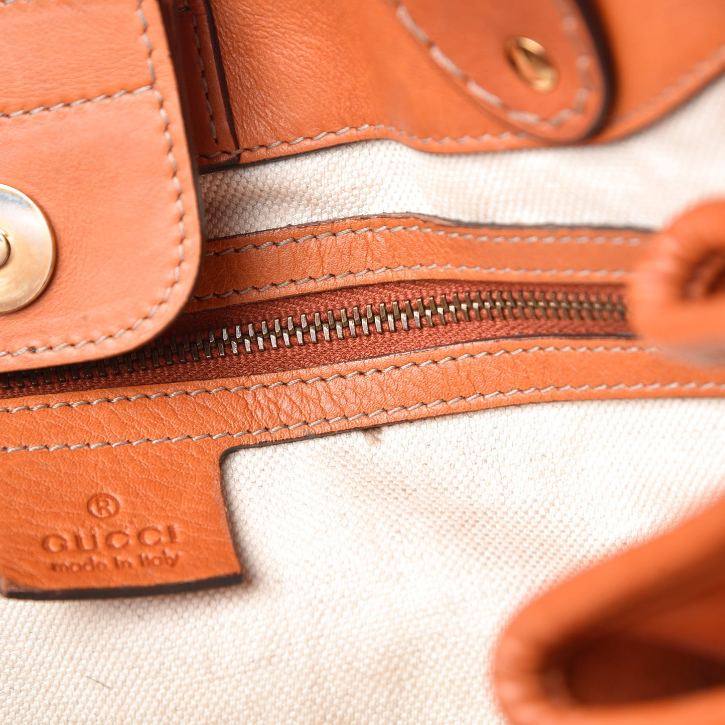 Calfskin Large GG Running Tote Orange