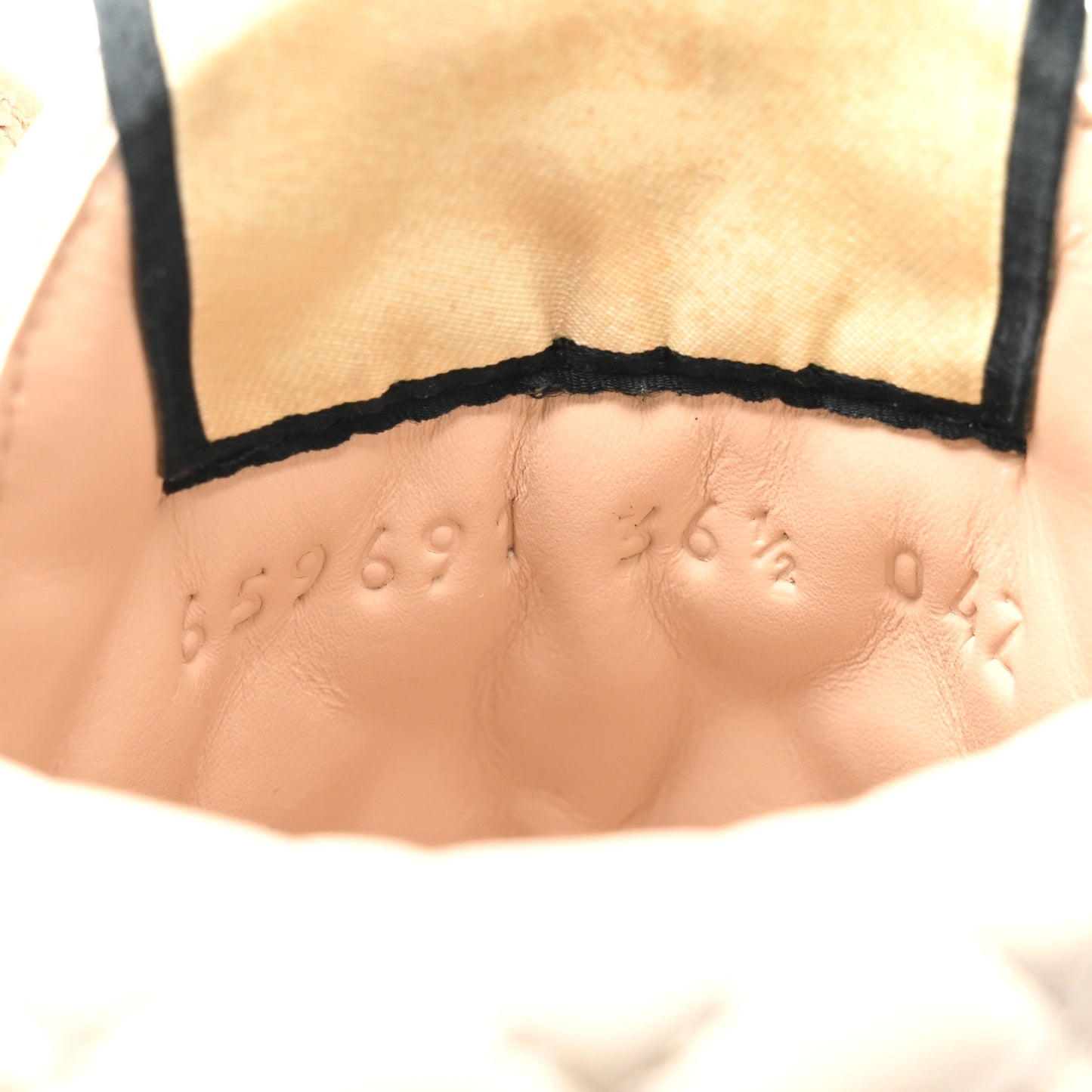 Calfskin GG Supreme Monogram Nappa Quilted Lace Up Ankle Boots 36.5 Mystic White Beige