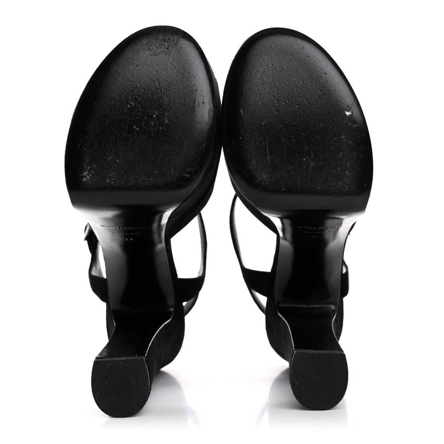 Suede Bianca 85 Platform Sandals 37 Black