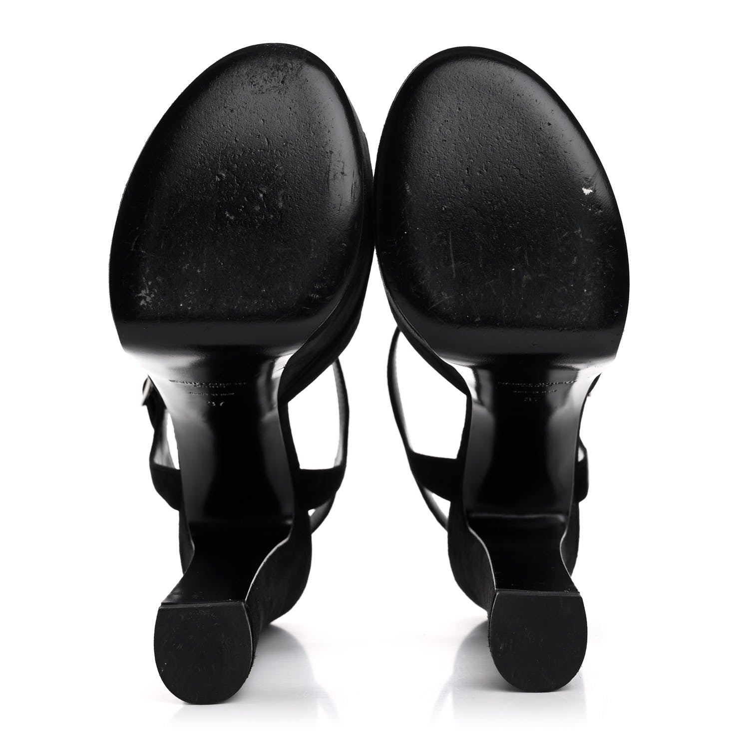 Saint Laurent Suede Bianca 85 Platform Sandals 37 Black 6 of 13