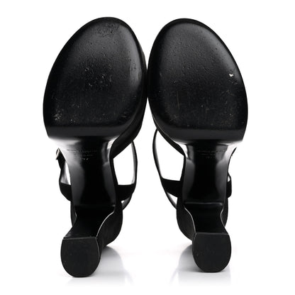 Saint Laurent Suede Bianca 85 Platform Sandals 37 Black 6 of 13