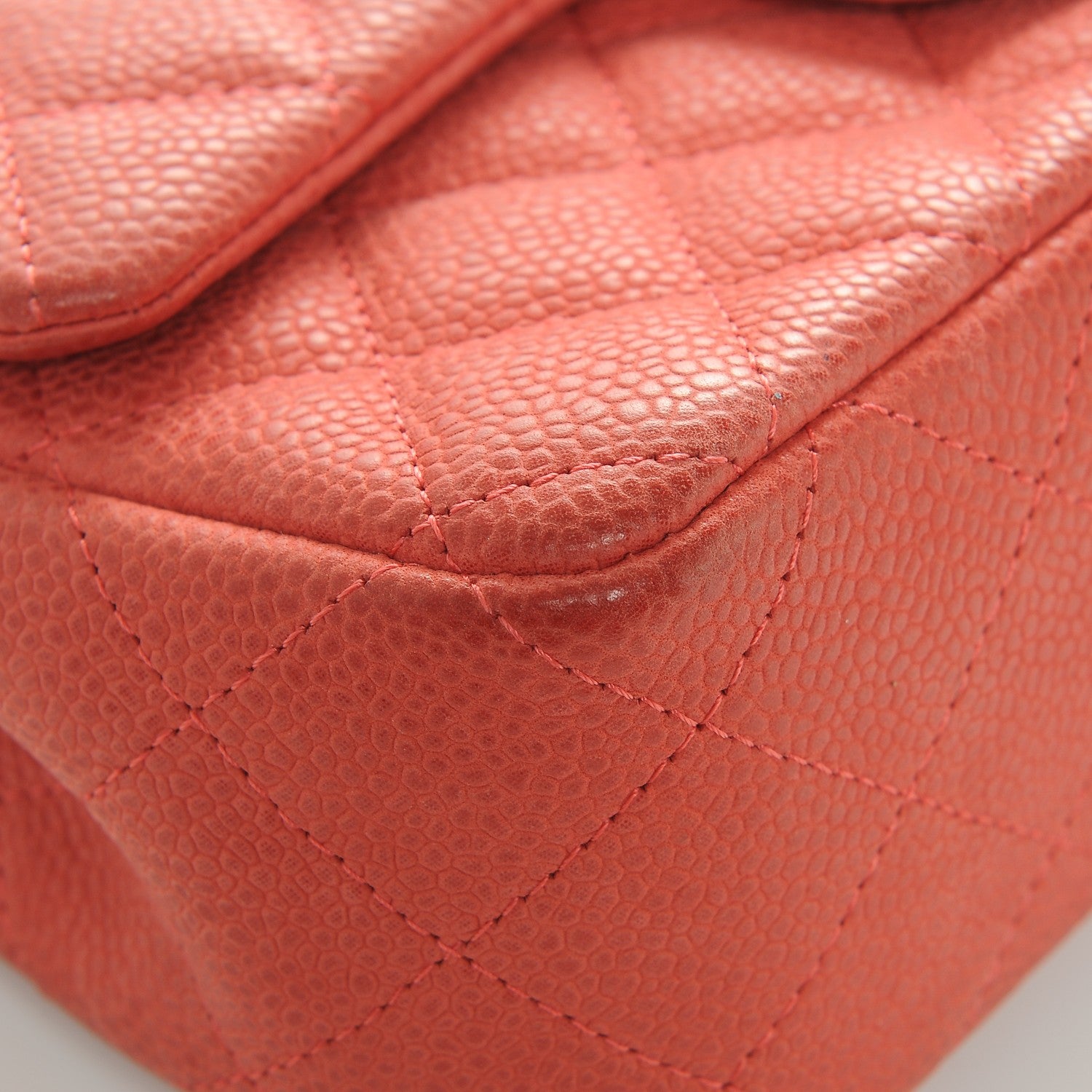 Chanel Caviar Quilted Mini Rectangular Flap Coral 9 of 12