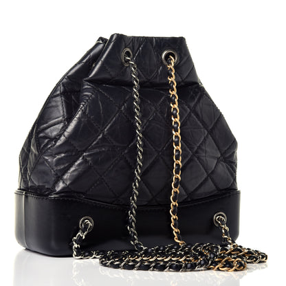 Chanel Aged Calfskin Quilted Small Gabrielle Backpack Black 2 of 12