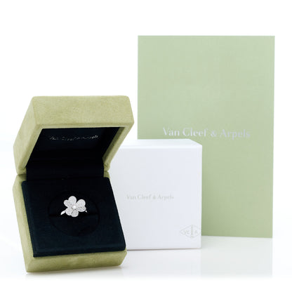 Van Cleef & Arpels 18K White Gold Diamond Small Frivole Ring 57 8 7 of 7