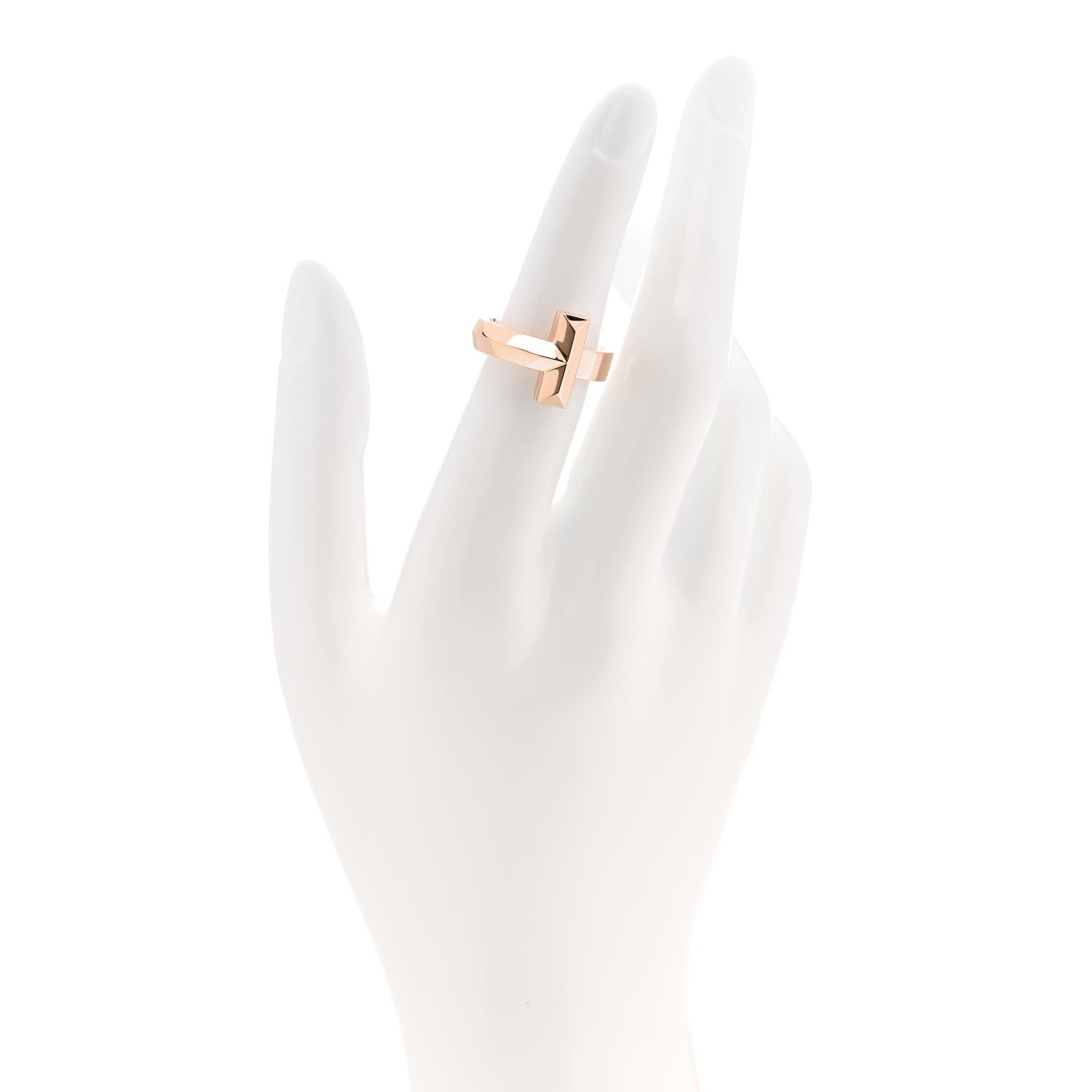 Tiffany 18K Rose Gold 4.5mm T T1 Wide Ring 51 5.75 2 of 5
