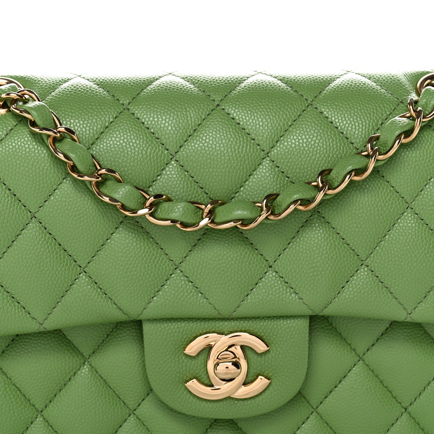 Chanel Caviar Quilted Small Double Flap Green 8 of 13