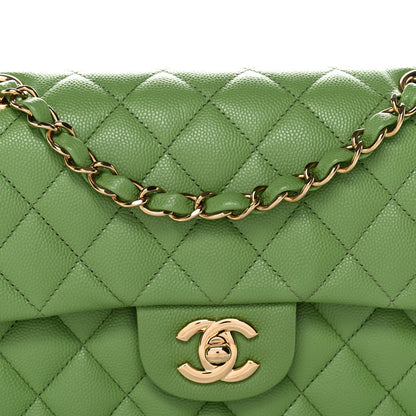 Chanel Caviar Quilted Small Double Flap Green 8 of 13