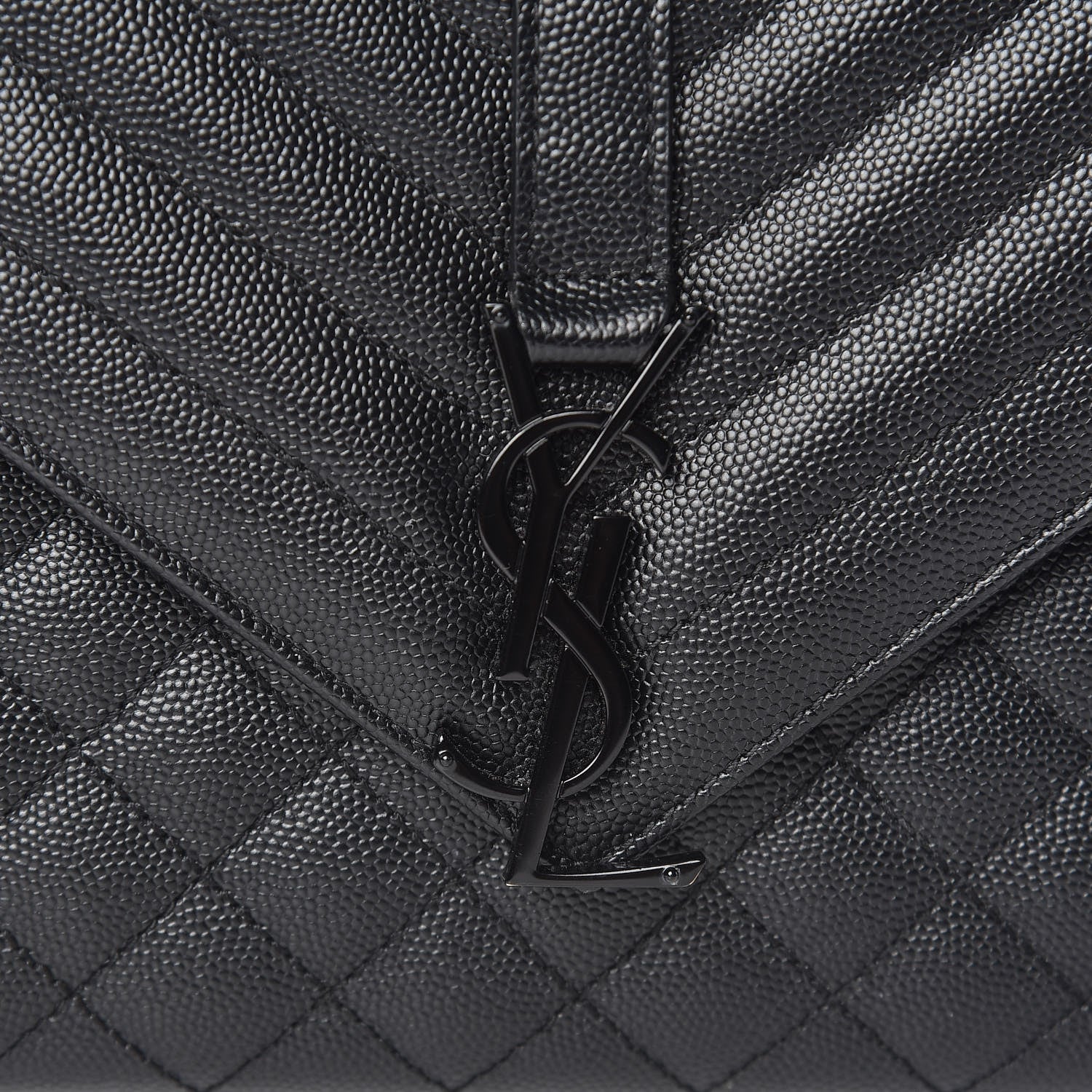 Saint Laurent Grain De Poudre Textured Mixed Matelasse Triquilt Medium Monogram Satchel Black 10 of 10