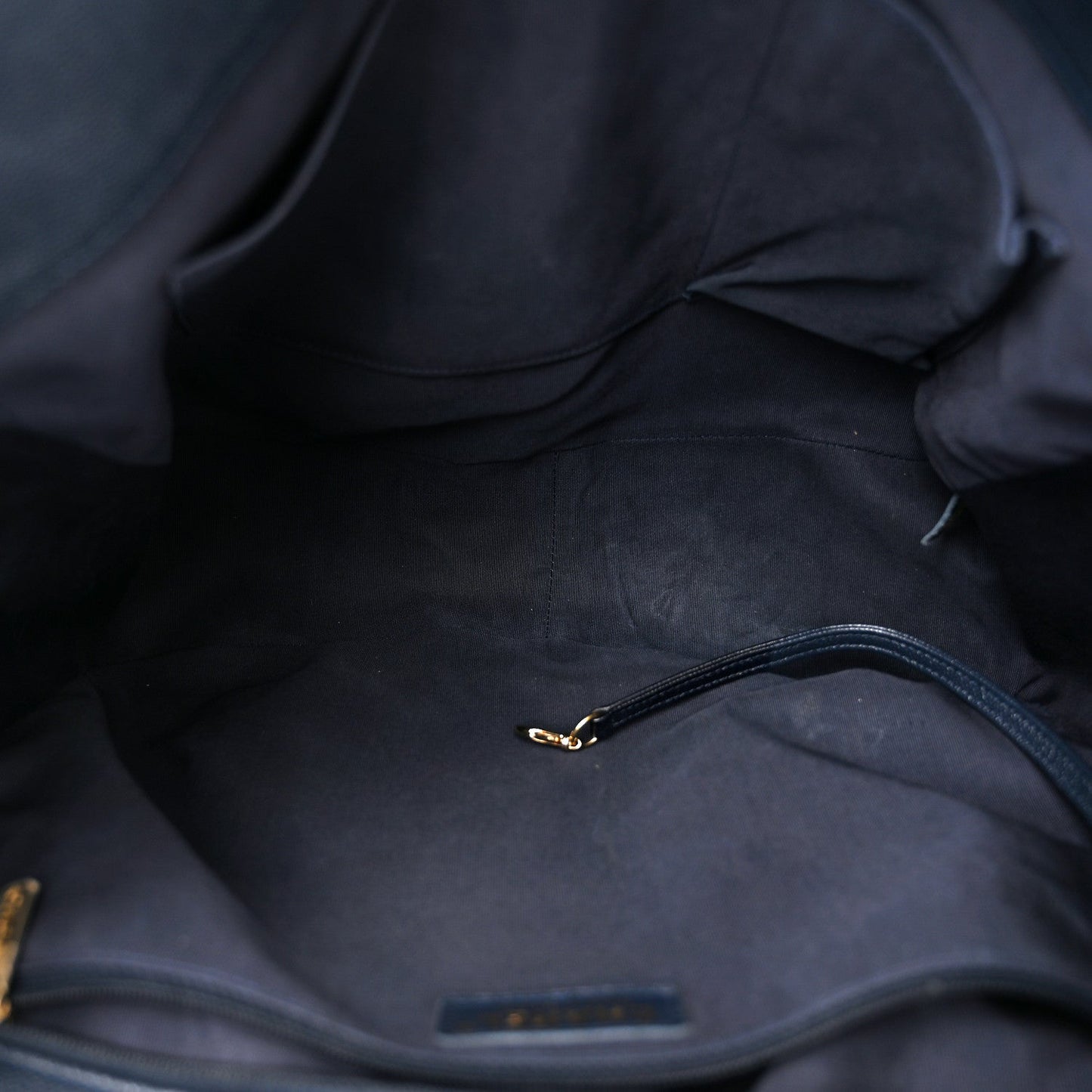 Caviar Quilted Large CC Shopping Tote Navy
