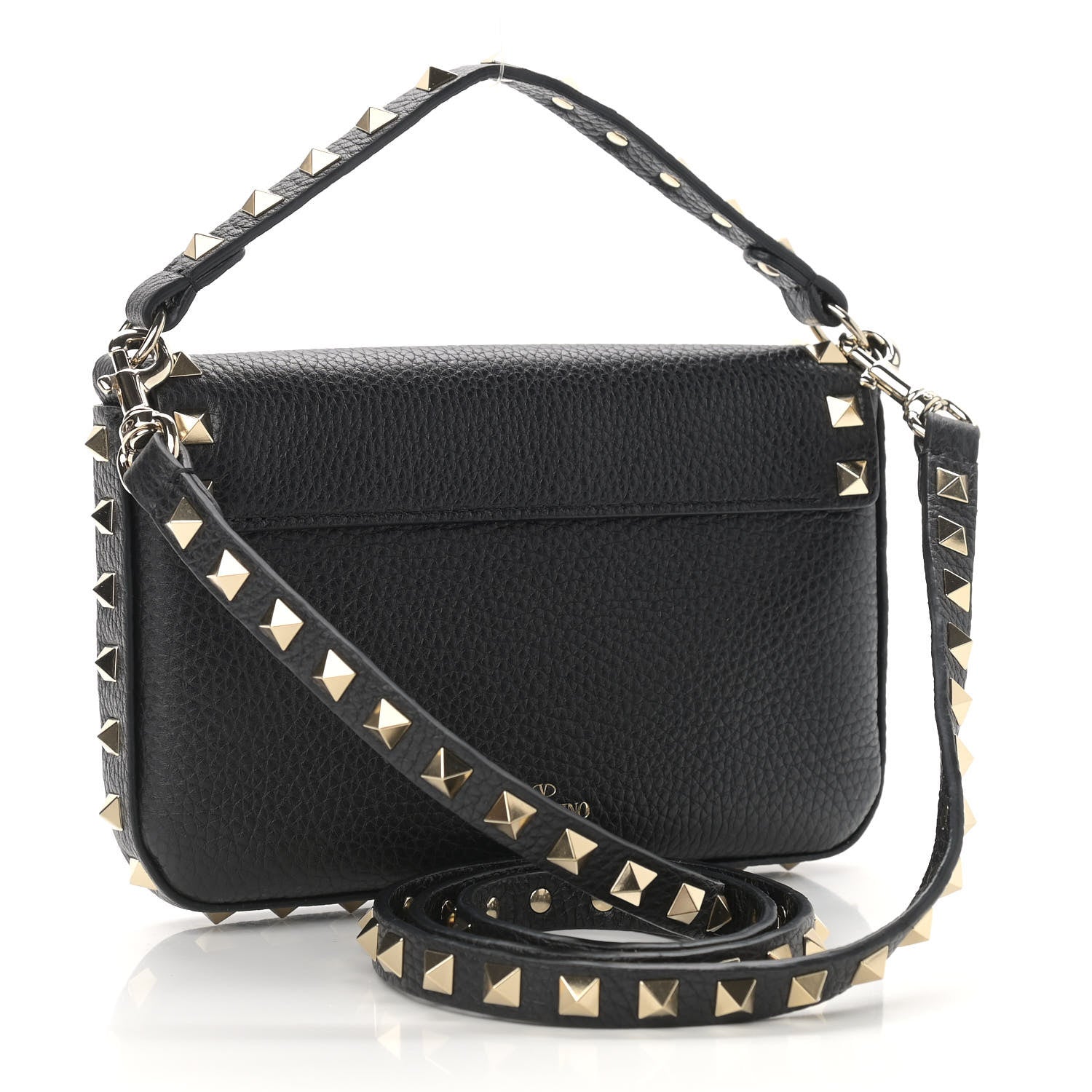 Valentino Garavani Grainy Calfskin Rockstud Crossbody Pouch Black 3 of 10