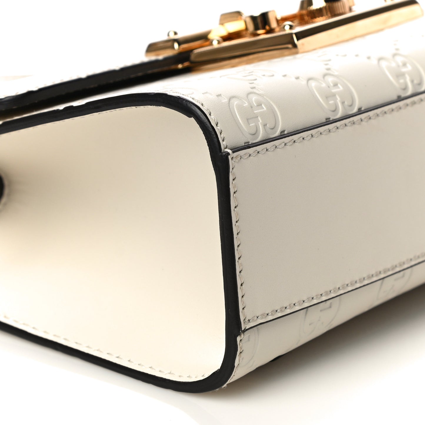 Guccissima Small Padlock Shoulder Bag White