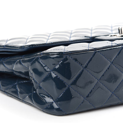 Chanel Patent Quilted Medium Double Flap Navy 7 of 9