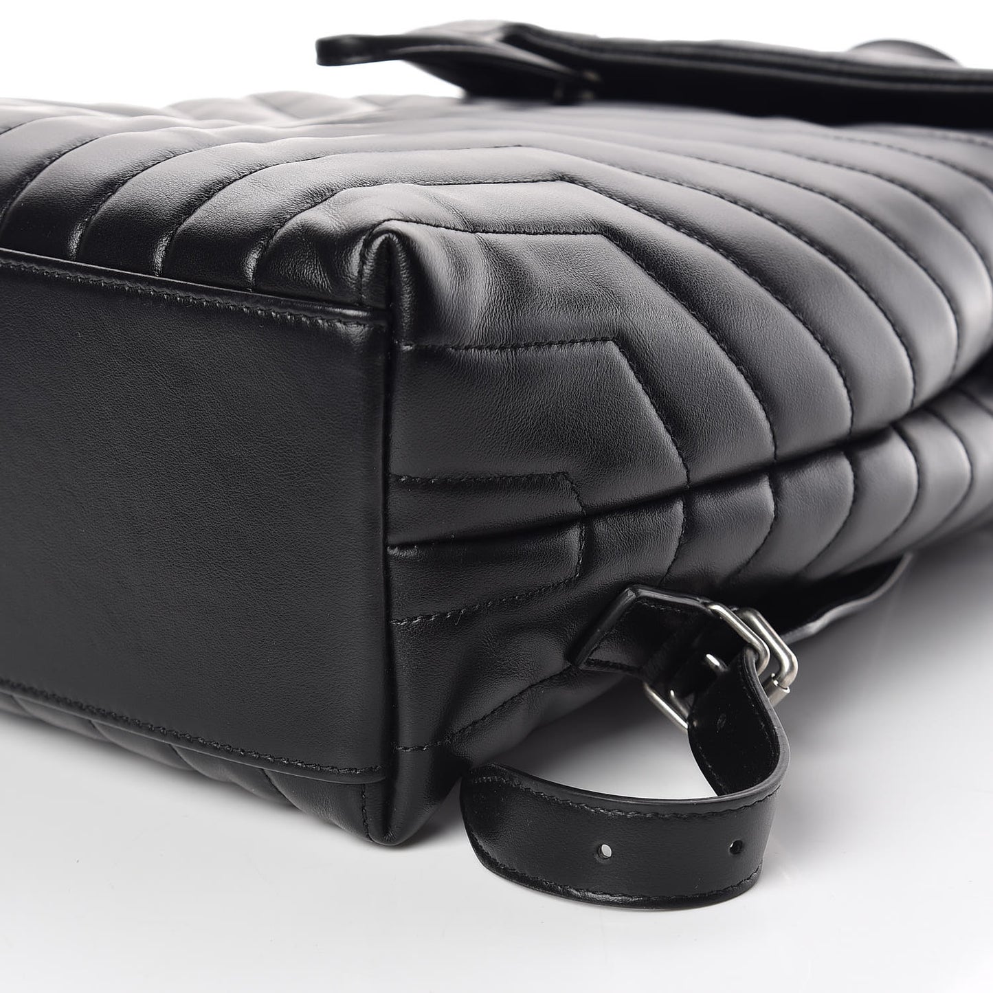 Calfskin Y Quilted Monogram Medium Loulou Backpack Black