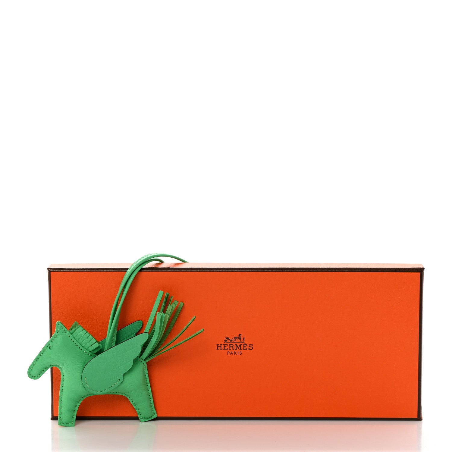Hermes Milo Lambskin Grigri Rodeo Pegase Horse Bag Charm PM Vert Comics 5 of 5