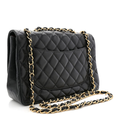 Chanel Lambskin Quilted Jumbo Single Flap Black 3 of 12