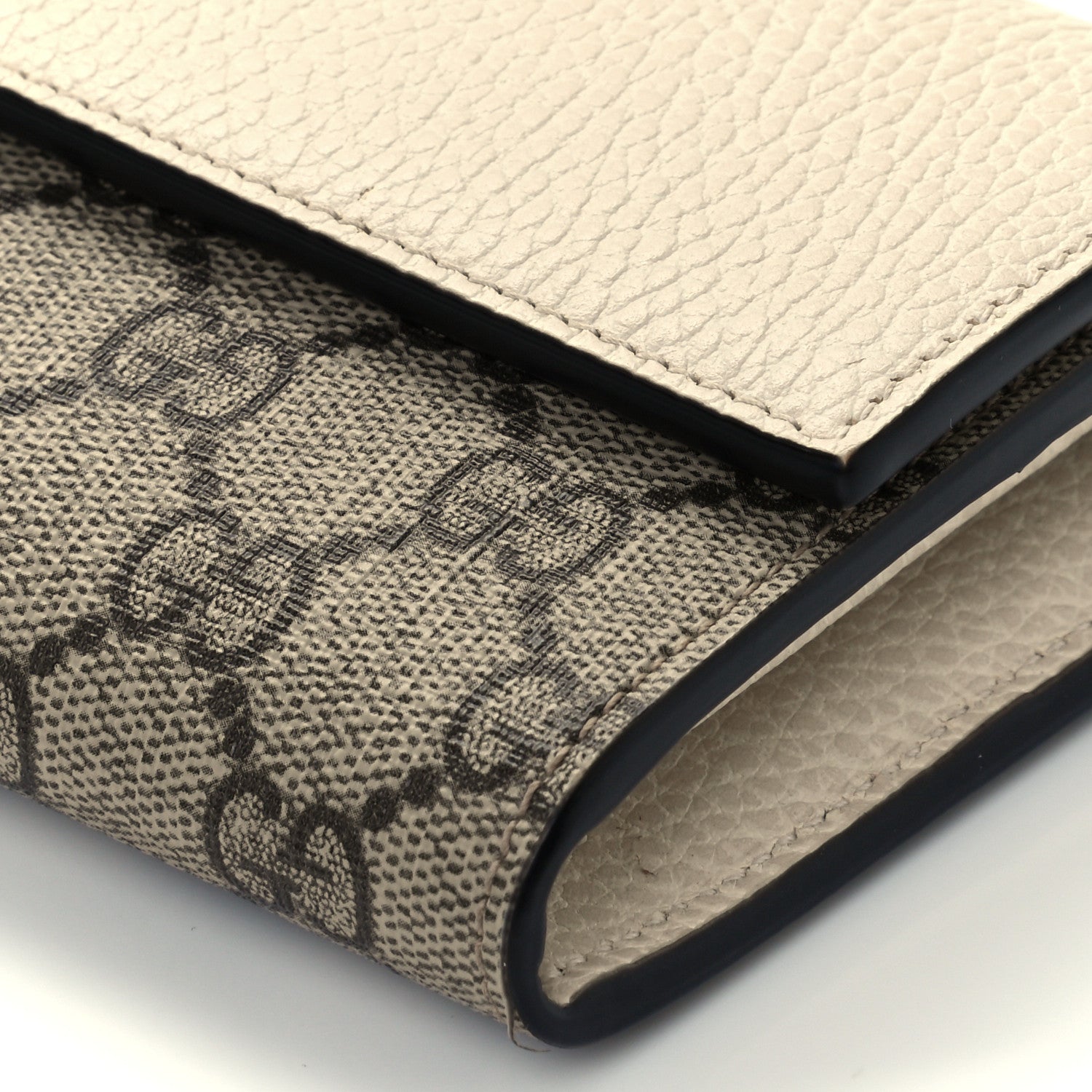 Gucci Dollar Calfskin GG Supreme Monogram GG Marmont Continental Wallet Mystic White Beige Ebony 9 of 10