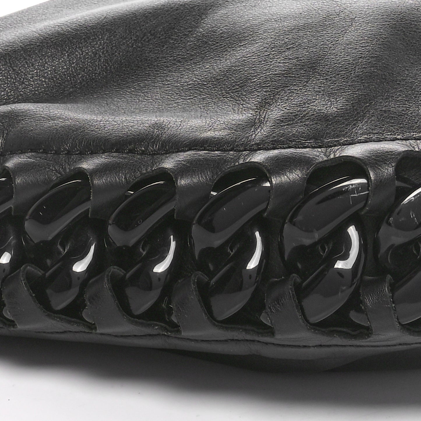 Calfskin Modern Chain Rhodoid Hobo Black