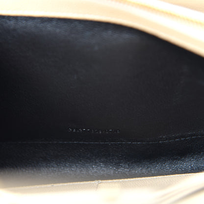 Saint Laurent Grain De Poudre Matelasse Chevron Monogram Chain Wallet Deep Beige 10 of 11