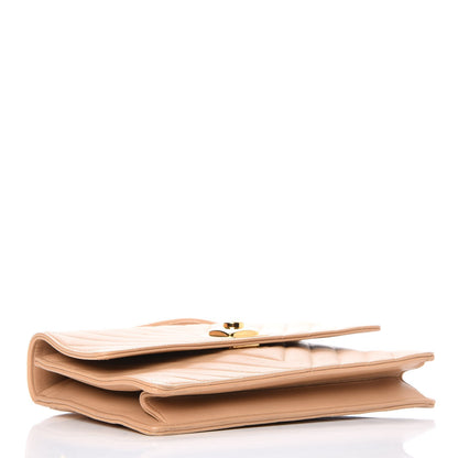 Chanel Lambskin Chevron Flap Beige 4 of 13