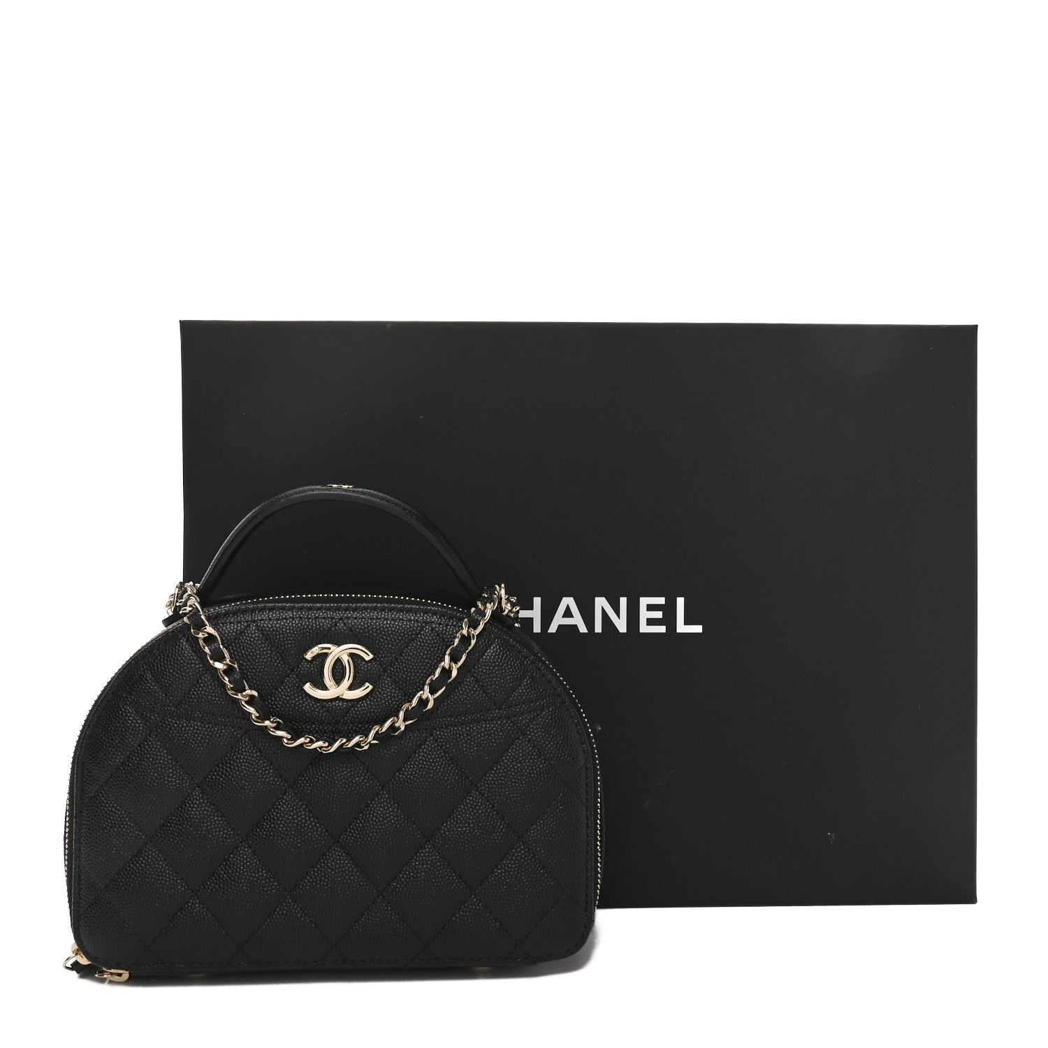 Chanel Caviar Quilted Top Handle Vanity Case Black 11 of 11
