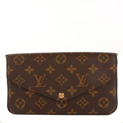 Louis Vuitton Monogram Pochette Felicie Chain Wallet Fuchsia 1 of 8