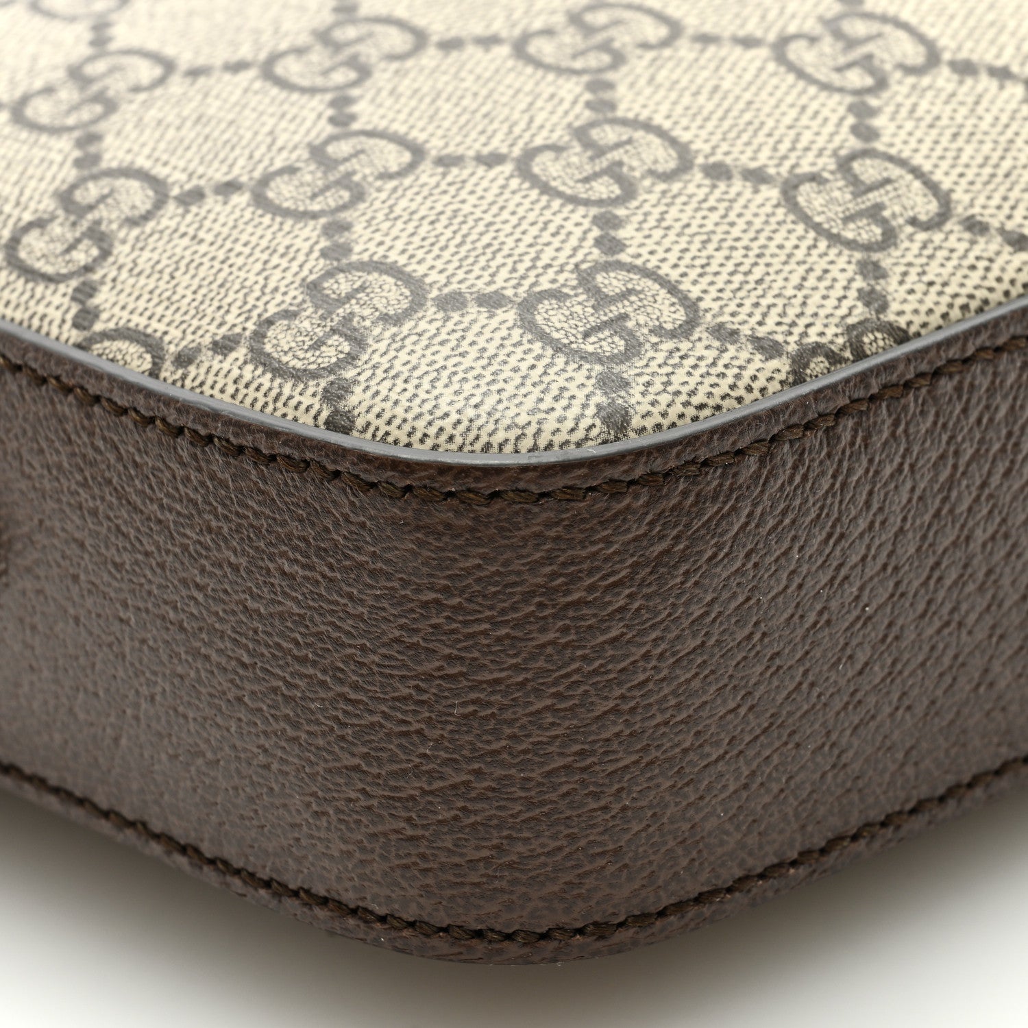 Gucci GG Supreme Monogram Textured Dollar Calfskin Web Ophidia Wristlet Shoulder Bag Beige Ebony New Acero 7 of 8