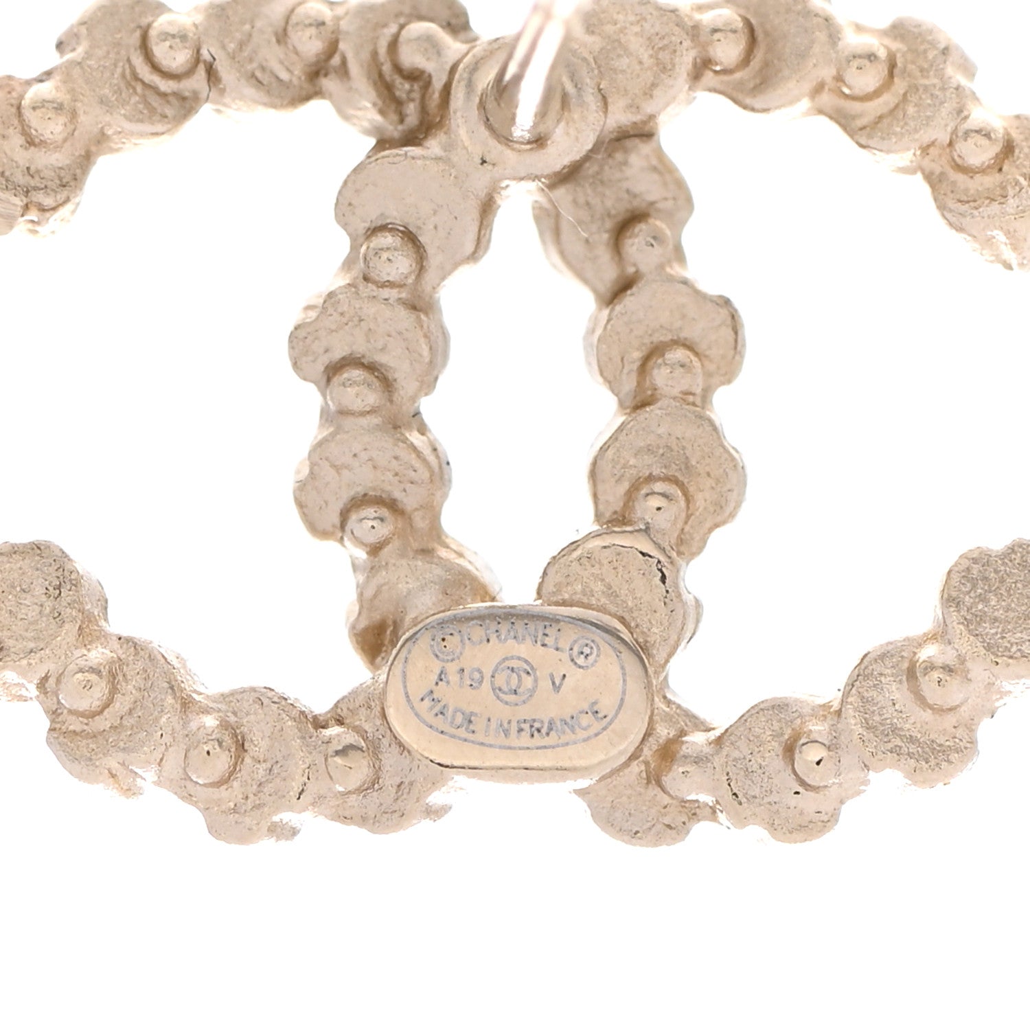 Chanel Crystal CC Large Stud Earrings Gold 3 of 3