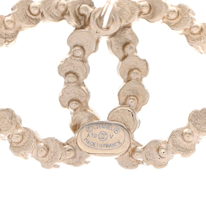 Chanel Crystal CC Large Stud Earrings Gold 3 of 3
