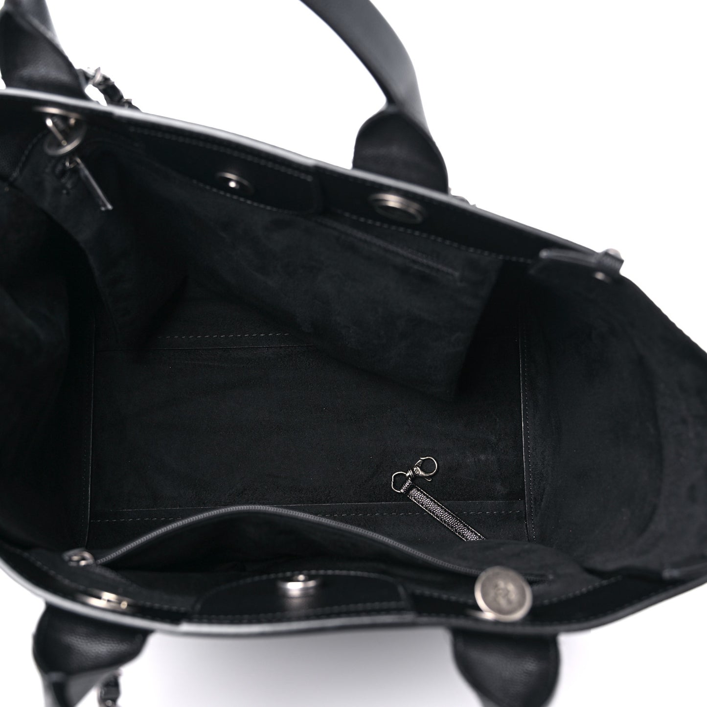 Caviar Small Studded Deauville Tote Black