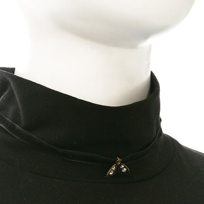 Christian Dior Velvet Ribbon Butterfly Choker Necklace Black 2 of 4