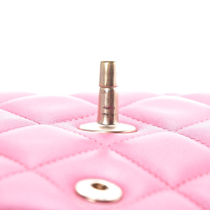 Chanel Lambskin Quilted Jumbo Double Flap Dark Pink 9 of 19