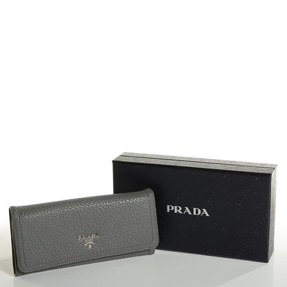 Prada Vitello Daino Flap Continental Wallet Marmo 9 of 9