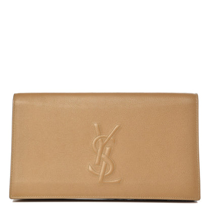 Saint Laurent Calfskin Large Belle De Jour Clutch Beige 1 of 6
