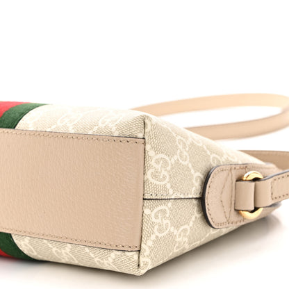 Gucci GG Supreme Monogram Textured Dollar Calfskin Web Small Ophidia Dome Shoulder Beige Mystic White Oatmeal 9 of 9