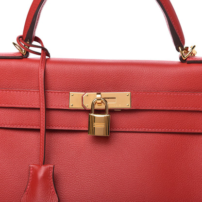 Hermes Evercolor Kelly Retourne 32 Rouge Casaque 10 of 10