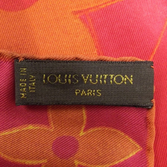 Louis Vuitton Silk Monographic Carre Scarf Orange 4 of 5