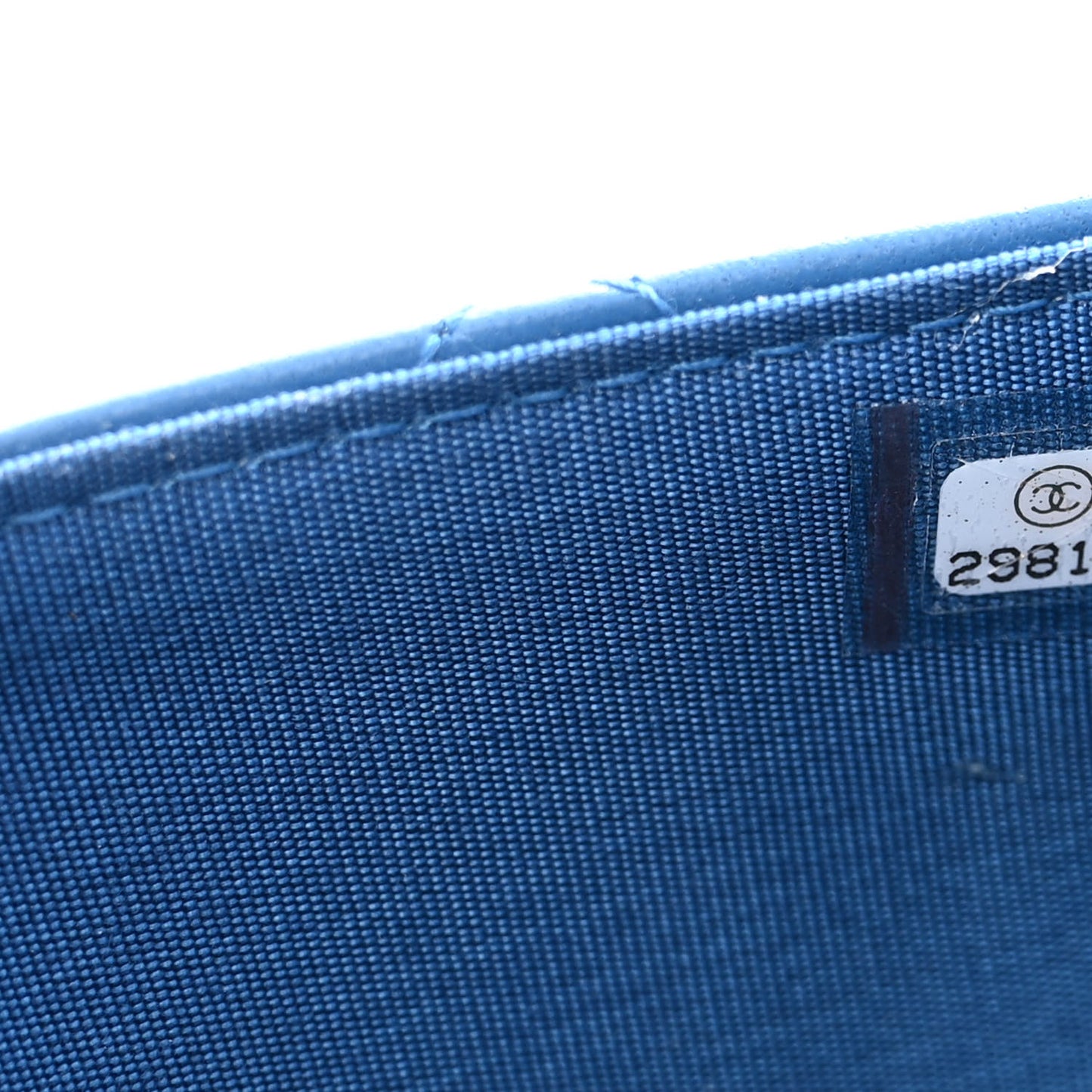 Lambskin Quilted CC Pearl Crush Wallet on Chain WOC Blue